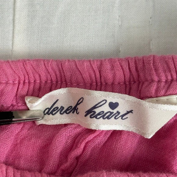 Derek Heart Pink Cotton Gauze Tiered Midi Skirt Boho Crochet Lace Sequin M - Picture 2 of 9